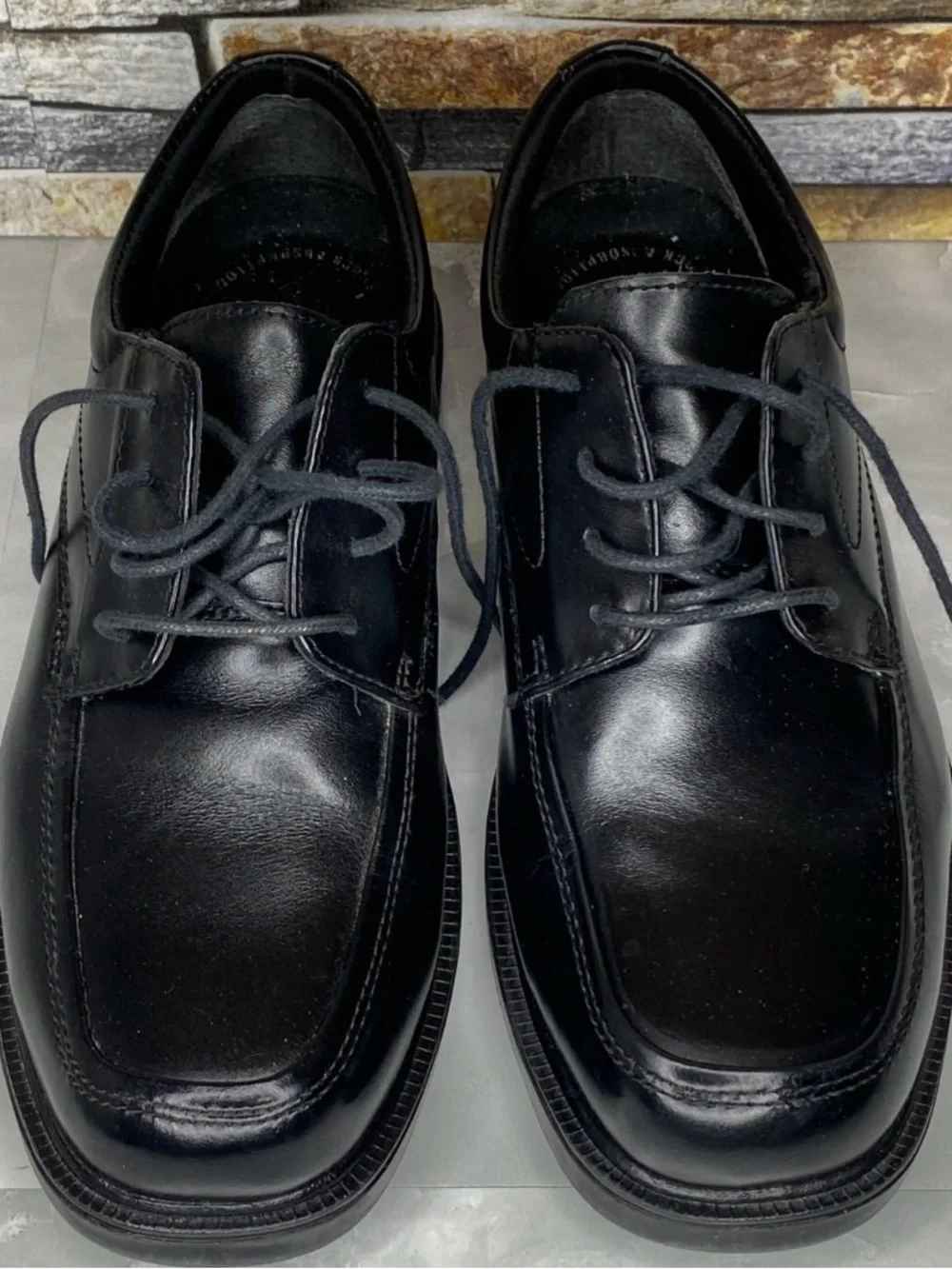 Mens Black Leather NUNN BUSH 84175-001 Lace Dress Oxfords Loafers Shoes Size 8